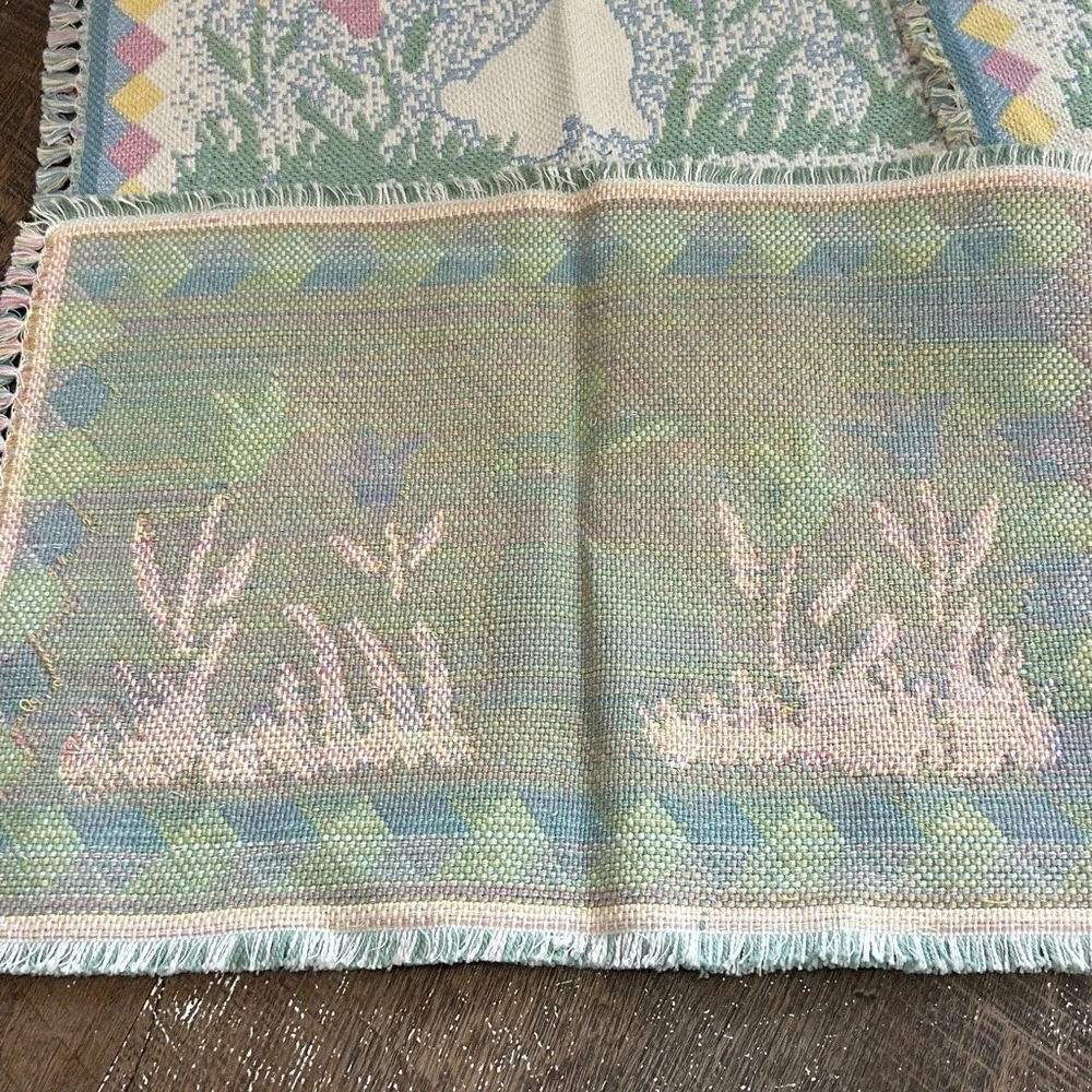 Set of 4‎ Vintage Bunny Rabbit Cotton Placemats, Easter, by Park B Smith Pastel